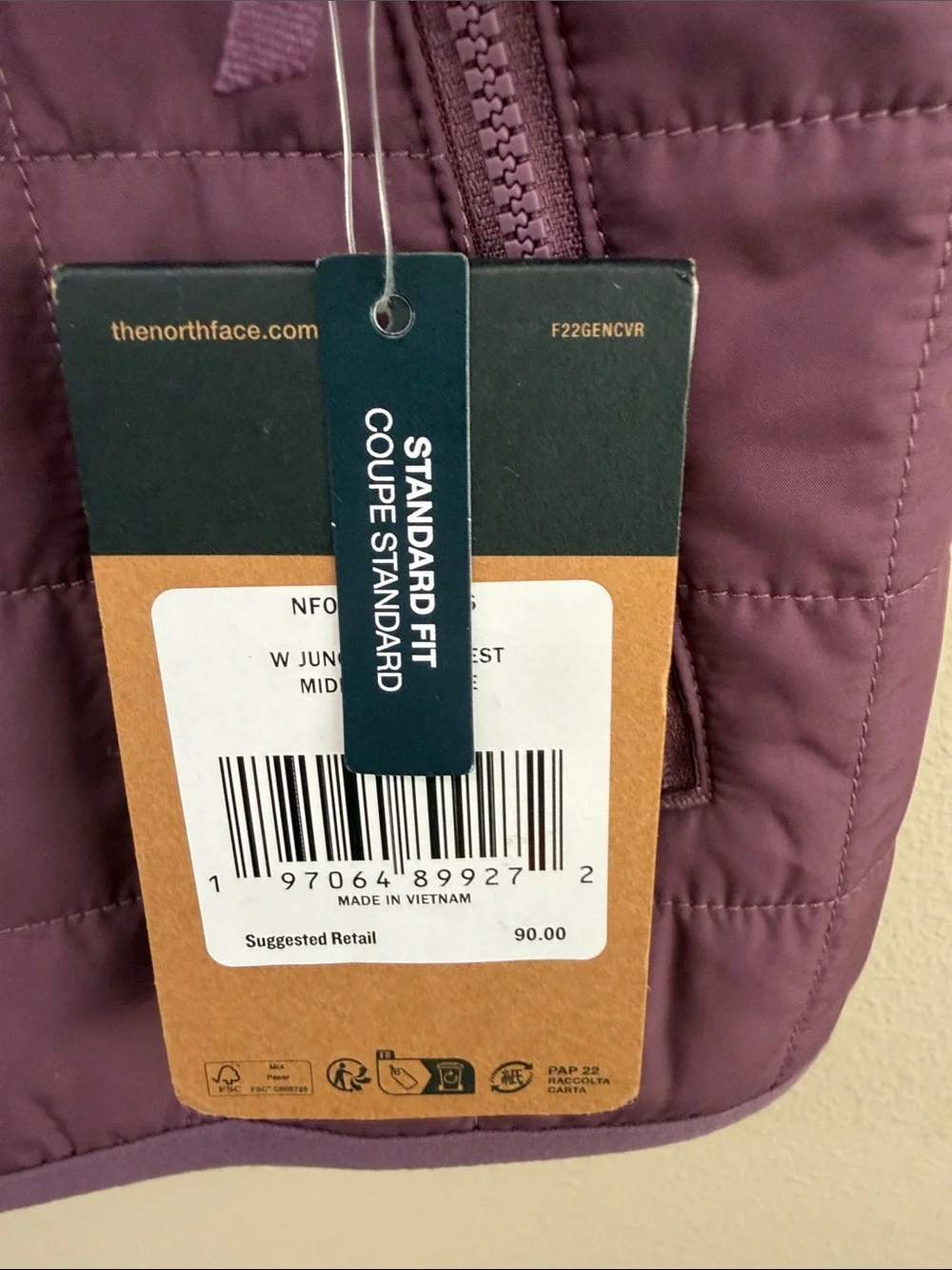 The North Face Women's Quilted Mauve Vest SzS NWT